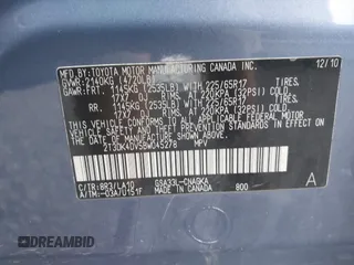 2011 Toyota RAV4 Ltd with VIN 2T3DK4DV5BW045278, listed as a IAAI auction lot 41284138 with 1 mi miles. Bid and sale history available at carsss.com. Image 9.