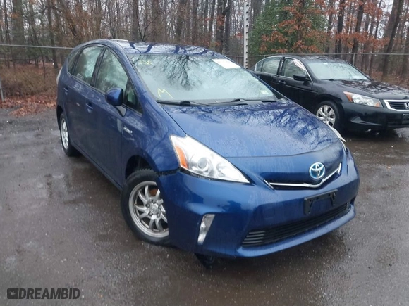 2012 Toyota Prius v Two with VIN JTDZN3EU7C3170901, listed as a IAAI auction lot 41727464 with 1 mi miles. Bid and sale history available at carsss.com. Image 1.
