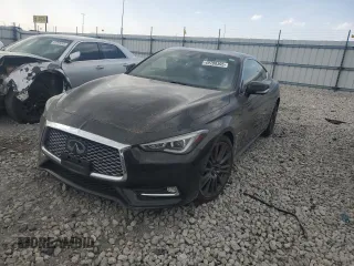 2017 Infiniti Q60 Red Sport 400 with VIN JN1FV7EL9HM701683, listed as a Copart auction lot 49708395 with 218,985 mi miles and Salvage Title. Bid and sale history available at carsss.com. Image 1.