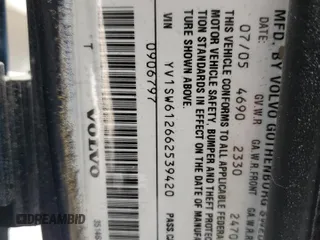 2006 Volvo V70 with VIN YV1SW612662539420, listed as a Copart auction lot 62218774 with 167,569 mi miles and Salvage Title. Bid and sale history available at carsss.com. Image 12.