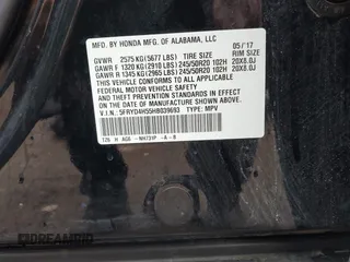 2017 Acura MDX Technology с VIN 5FRYD4H55HB039693, выставлен на аукционе IAAI как лот 42301763 с пробегом 123 399 миль миль и . История ставок и продаж доступна на DreamBid. Изображение 9.