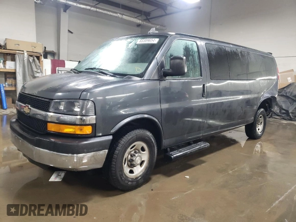 2016 Chevrolet Express Passenger LT with VIN 1GAZGPFF1G1336602, listed as a Copart auction lot 83389654 with 164,012 mi miles and Salvage title. Bid and sale history available at DreamBid. Image 1.