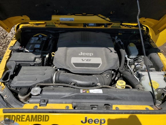 2015 Jeep Wrangler Unlimited Sahara with VIN 1C4HJWEG7FL593355, listed as a Copart auction lot 56784425 with 74,498 mi miles and Salvage title. Bid and sale history available at DreamBid. Image 11.