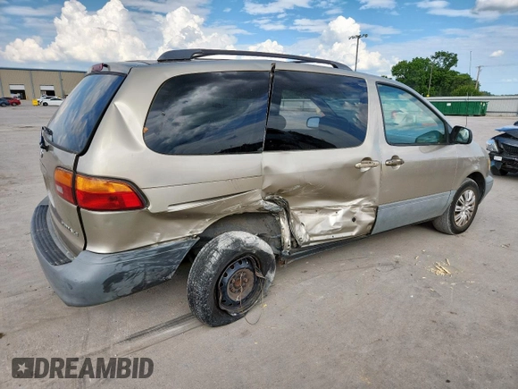 2000 Toyota Sienna LE with VIN 4T3ZF13C2YU218417, listed as a Copart auction lot 63328035 with 263,439 mi miles and Salvage title. Bid and sale history available at DreamBid. Image 3.
