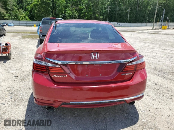 2016 Honda Accord Sport with VIN 1HGCR2F51GA145684, listed as a Copart auction lot 62077595 with 94,637 mi miles and Salvage title. Bid and sale history available at DreamBid. Image 6.