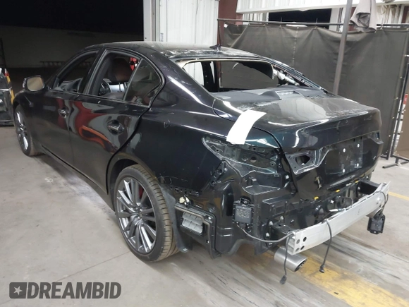 2024 Infiniti Q50 Red Sport 400 with VIN JN1FV7DP4RM660305, listed as a IAAI auction lot 41829269 with 9,943 mi miles and . Bid and sale history available at DreamBid. Image 3.