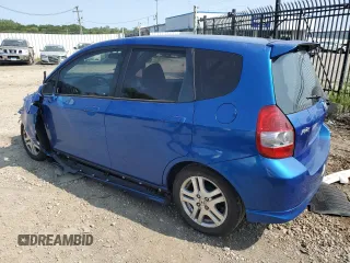 2007 Honda Fit Sport with VIN JHMGD38647S047784, listed as a Copart auction lot 68098994 with 0 mi miles and Salvage Title. Bid and sale history available at carsss.com. Image 2.
