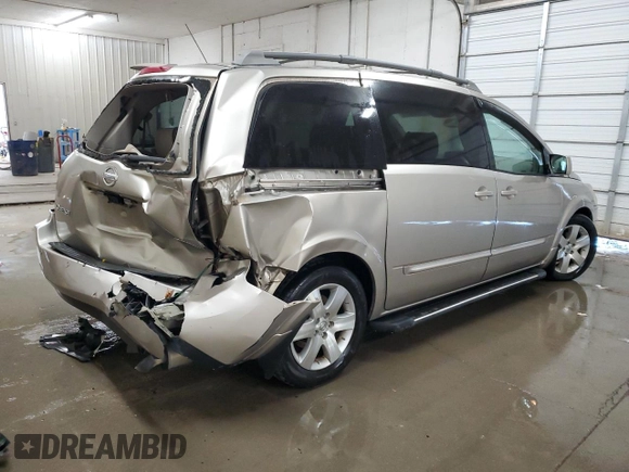 2005 Nissan Quest SL with VIN 5N1BV28UX5N104417, listed as a Copart auction lot 76886914 with 0 mi miles and Salvage Title. Bid and sale history available at carsss.com. Image 3.