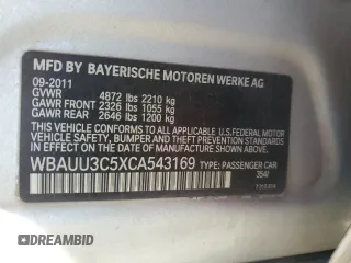 2012 BMW 3 Series 328i xDrive with VIN WBAUU3C5XCA543169, listed as a Copart auction lot 87904685 with 224,245 mi miles and Salvage Title. Bid and sale history available at DreamBid. Image 13.