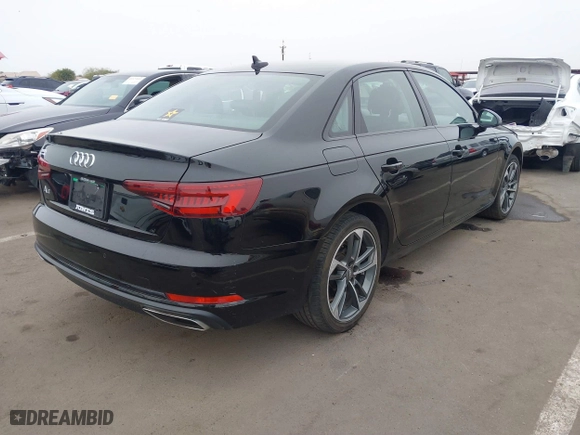 2019 Audi A4 Premium with VIN WAUGMAF45KN021738, listed as a IAAI auction lot 41583455 with 53,337 mi miles. Bid and sale history available at carsss.com. Image 4.