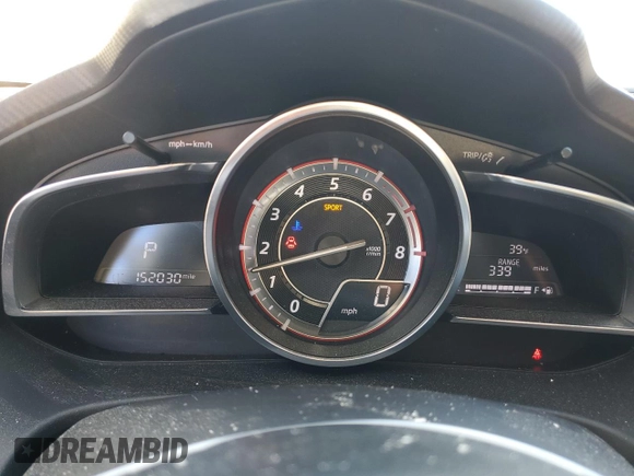 2015 Mazda 3 S Touring with VIN JM1BM1V36F1219697, listed as a Copart auction lot 87500465 with 152,030 mi miles and Salvage Title. Bid and sale history available at DreamBid. Image 9.