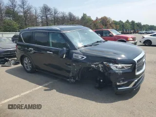2020 Infiniti QX80 LUXE with VIN JN8AZ2NE5L9253877, listed as a Copart auction lot 65412734 with 53,987 mi miles and Salvage Title. Bid and sale history available at carsss.com. Image 4.