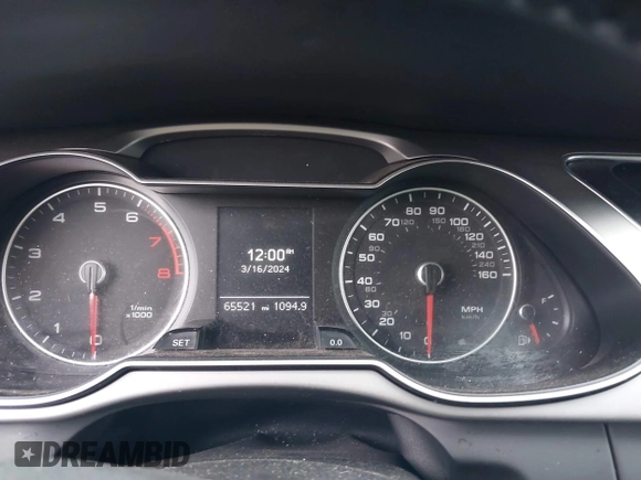 2013 Audi A4 Premium with VIN WAUAFAFL9DA175189, listed as a IAAI auction lot 40575564 with 65,521 mi miles. Bid and sale history available at carsss.com. Image 7.