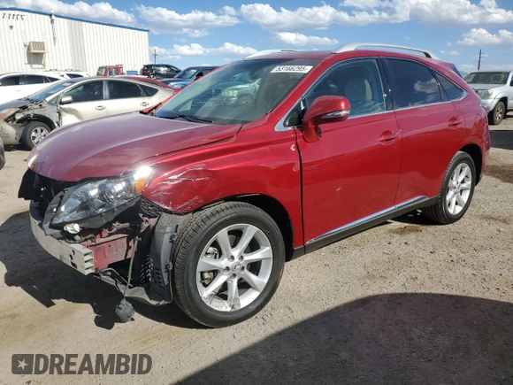 2011 Lexus RX 350 with VIN 2T2ZK1BA6BC051925, listed as a Copart auction lot 53166295 with 100,636 mi miles and Salvage Title. Bid and sale history available at carsss.com. Image 1.