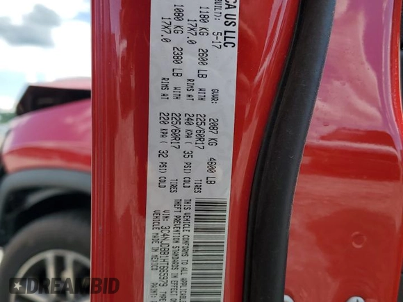 2017 Jeep Compass Latitude z VIN 3C4NJDBB1HT665979, wystawiony jako Copart lot #56522185 z przebiegiem 69 646 mil mil oraz Szkoda całkowita • Salvage title. Historia ofert i sprzedaży dostępna na DreamBid. Obrazek 12.
