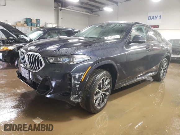 2025 BMW X6 xDrive40i with VIN 5UX33EX0XS9Z57353, listed as a Copart auction lot 50839665 with 1,758 mi miles and Clean Title. Bid and sale history available at carsss.com. Image 1.