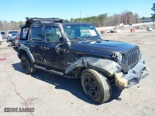 2018 Jeep Wrangler Unlimited Sport S with VIN 1C4HJXDG5JW147316, listed as a IAAI auction lot 41776654 with 92,227 mi miles. Bid and sale history available at carsss.com. Image 1.