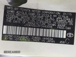 2015 Toyota Prius Four with VIN JTDKN3DU3F0440098, listed as a IAAI auction lot 41986079 with 187,651 mi miles. Bid and sale history available at carsss.com. Image 9.