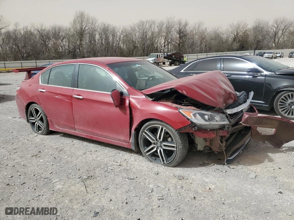 2016 Honda Accord Sedan Sport with VIN 1HGCR2F56GA080900, listed as a Copart auction lot 49172255 with 133,789 mi miles and Salvage Title. Bid and sale history available at carsss.com. Image 4.