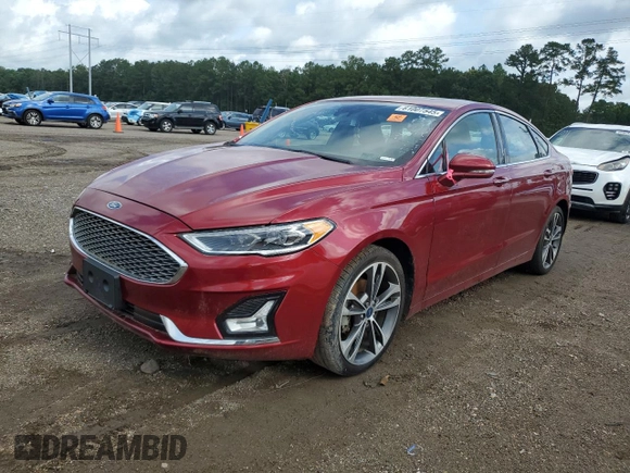 2019 Ford Fusion Titanium with VIN 3FA6P0D99KR206523, listed as a Copart auction lot 61007545 with 87,715 mi miles and Clean title. Bid and sale history available at DreamBid. Image 1.