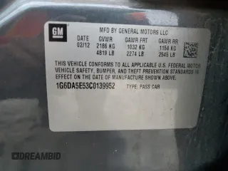 2012 Cadillac CTS with VIN 1G6DA5E53C0139952, listed as a Copart auction lot 87170304 with 102,915 mi miles and Salvage title. Bid and sale history available at DreamBid. Image 13.