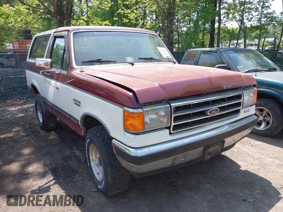 1989 Ford Bronco XL with VIN 1FMEU15N8KLB48656, listed as a IAAI auction lot 42142524 with 87,459 mi miles. Bid and sale history available at carsss.com. Image 1.