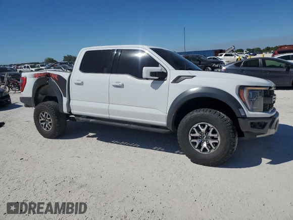 2023 Ford F-150 Raptor with VIN 1FTFW1RG1PFB24123, listed as a Copart auction lot 49594495 with 24,175 mi miles and Salvage Title. Bid and sale history available at DreamBid. Image 4.