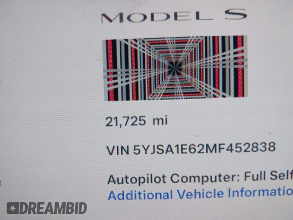 2021 Tesla Model S Plaid z VIN 5YJSA1E62MF452838, wystawiony jako IAAI lot #42726183 z przebiegiem 21 725 mil mil oraz . Historia ofert i sprzedaży dostępna na DreamBid. Obrazek 7.