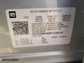 2023 Buick Enclave Essence with VIN 5GAERBKW8PJ188510, listed as a Copart auction lot 88146115 with 17,313 mi miles and Salvage Title. Bid and sale history available at carsss.com. Image 16.