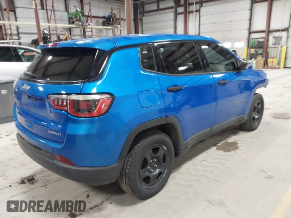2019 Jeep Compass Sport with VIN 3C4NJCAB6KT649781, listed as a IAAI auction lot 41908611 with 117,479 mi miles and . Bid and sale history available at DreamBid. Image 4.