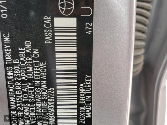 2019 Toyota C-HR XLE with VIN NMTKHMBX6KR087226, listed as a Copart auction lot 53368495 with 78,955 mi miles and Salvage Title. Bid and sale history available at DreamBid. Image 13.
