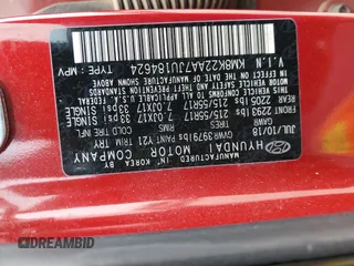 2018 Hyundai Kona SEL with VIN KM8K22AA7JU184624, listed as a Copart auction lot 53660815 with 92,932 mi miles and Salvage Title. Bid and sale history available at carsss.com. Image 13.