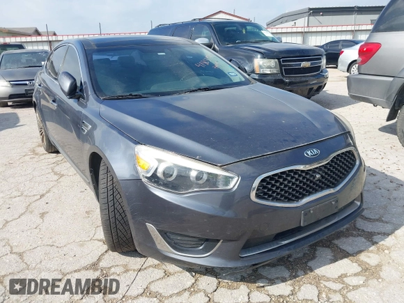 2015 Kia Cadenza Premium with VIN KNALN4D76F5195656, listed as a IAAI auction lot 41803974 with 107,734 mi miles. Bid and sale history available at carsss.com. Image 1.