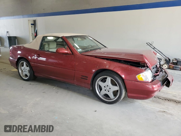 2001 Mercedes-Benz SL 500 with VIN WDBFA68FX1F200299, listed as a Copart auction lot 54422115 with 53,875 mi miles and Salvage title. Bid and sale history available at DreamBid. Image 4.