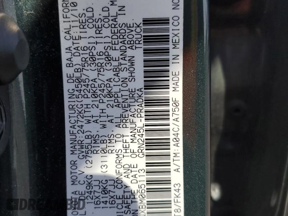 2011 Toyota Tacoma with VIN 3TMLU4ENXBM065113, listed as a Copart auction lot 55316305 with 112,278 mi miles and Salvage Title. Bid and sale history available at carsss.com. Image 12.