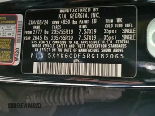 2024 Kia Sportage X-Line with VIN 5XYK6CDF5RG182065, listed as a Copart auction lot 46296145 with 35,701 mi miles and Salvage Title. Bid and sale history available at carsss.com. Image 13.