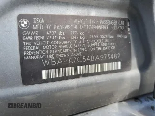 2011 BMW 3 Series 328i xDrive with VIN WBAPK7C54BA973482, listed as a Copart auction lot 61269895 with Not provided miles and Salvage title. Bid and sale history available at DreamBid. Image 12.
