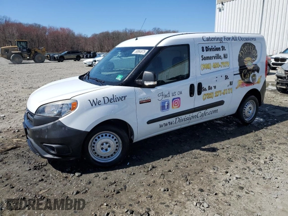 2016 Ram ProMaster City Cargo Tradesman with VIN ZFBERFAT3G6B52083, listed as a Copart auction lot 50864975 with 48,619 mi miles and Salvage title. Bid and sale history available at DreamBid. Image 1.