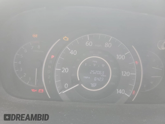 2012 Honda CR-V EX-L with VIN 5J6RM4H74CL050059, listed as a Copart auction lot 58602565 with 252,063 mi miles and Salvage title. Bid and sale history available at DreamBid. Image 9.