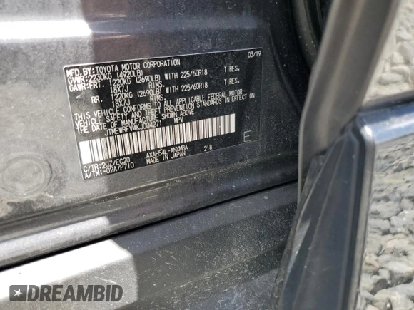 2019 Toyota RAV4 Hybrid XSE with VIN JTMEWRFV4KJ004271, listed as a Copart auction lot 61335175 with 116,457 mi miles and Salvage title. Bid and sale history available at DreamBid. Image 13.