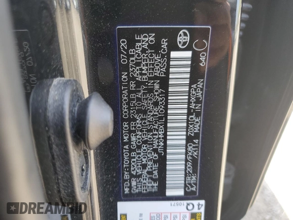 2020 Toyota C-HR LE z VIN JTNKHMBX1L1093317, wystawiony jako Copart lot #55286375 z przebiegiem 115 640 mil mil oraz Szkoda całkowita • Salvage title. Historia ofert i sprzedaży dostępna na DreamBid. Obrazek 13.
