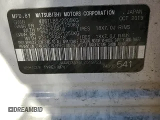 2020 Mitsubishi Outlander SE z VIN JA4AD3A35LZ019723, wystawiony jako Copart lot #50466605 z przebiegiem 117 700 mil mil oraz Szkoda całkowita • Salvage title. Historia ofert i sprzedaży dostępna na DreamBid. Obrazek 15.