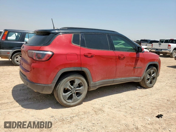 2018 Jeep Compass Latitude with VIN 3C4NJCBB7JT300156, listed as a Copart auction lot 58163375 with 84,702 mi miles and Salvage title. Bid and sale history available at DreamBid. Image 3.