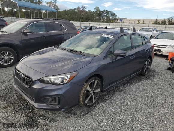 2017 Subaru Impreza Sport with VIN 4S3GTAL60H1737197, listed as a Copart auction lot 74108664 with 0 mi miles and Salvage Title. Bid and sale history available at carsss.com. Image 1.