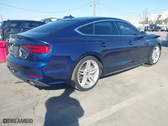 2019 Audi A5 Sportback Premium Plus with VIN WAUENCF58KA029106, listed as a IAAI auction lot 41414095 with 43,661 mi miles. Bid and sale history available at carsss.com. Image 4.