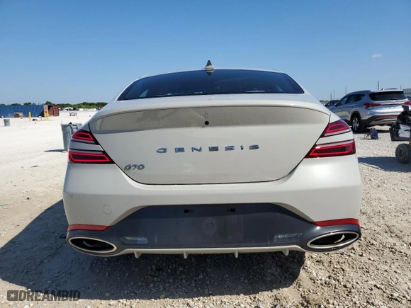 2025 Genesis G70 2.5T with VIN KMTG34SC2SU150418, listed as a Copart auction lot 50716355 with 11,115 mi miles and Clean Title. Bid and sale history available at carsss.com. Image 6.