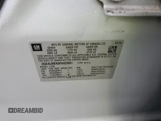 2015 GMC Terrain SLE with VIN 2GKALMEK8F6433891, listed as a Copart auction lot 58036295 with 120,735 mi miles and Salvage title. Bid and sale history available at DreamBid. Image 13.