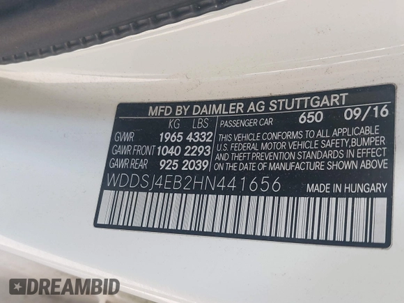 2017 Mercedes-Benz CLA 250 z VIN WDDSJ4EB2HN441656, wystawiony jako IAAI lot #41335963 z przebiegiem 91 658 mil mil oraz . Historia ofert i sprzedaży dostępna na DreamBid. Obrazek 9.
