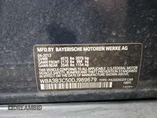 2013 BMW 3 Series 328i xDrive z VIN WBA3B3C50DJ969679, wystawiony jako Copart lot #58814715 z przebiegiem 74 320 mil mil oraz Szkoda całkowita • Salvage title. Historia ofert i sprzedaży dostępna na DreamBid. Obrazek 12.