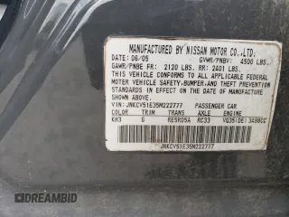 2005 Infiniti G35 with VIN JNKCV51E35M222777, listed as a Copart auction lot 73099604 with Not Provided miles and Salvage Title. Bid and sale history available at DreamBid. Image 13.